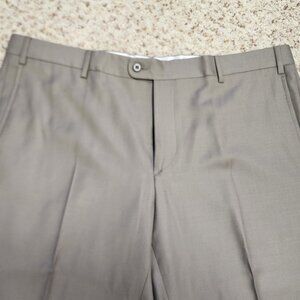 Zanella men's pants 40 taupe wool dress trousers Italy